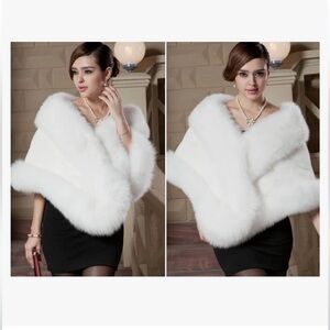 Faux fur shawl/ wrap